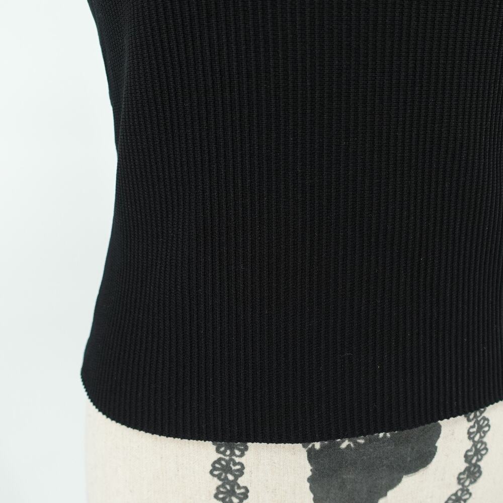 Babaton Sculpt Knit Top SZ L Ribbed Preppy Academia Minimalist Clean Girl Casual - Picture 3 of 8
